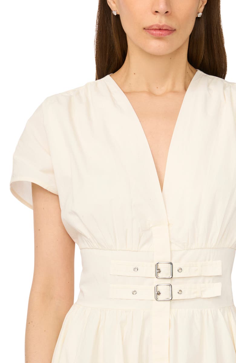 CeCe Double Belt Midi Dress, Alternate, color, Sweet Ivory