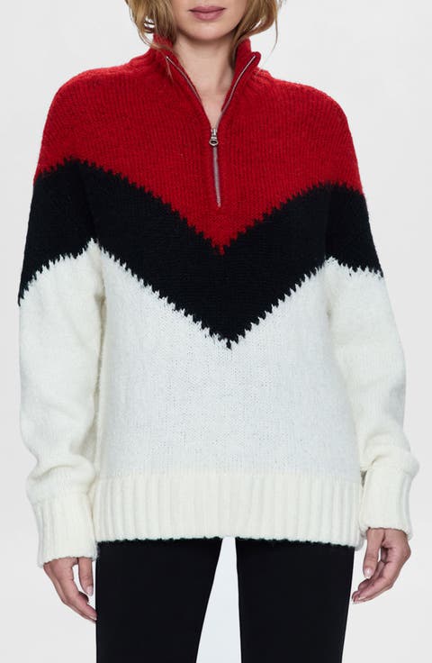 Maribel Colorblock Half-Zip Sweater