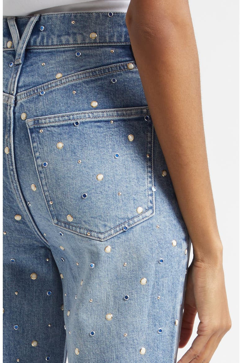 Dylan Embellished High Waist Ankle Straight Leg Jeans, Alternate, color, AMETHYST FROST