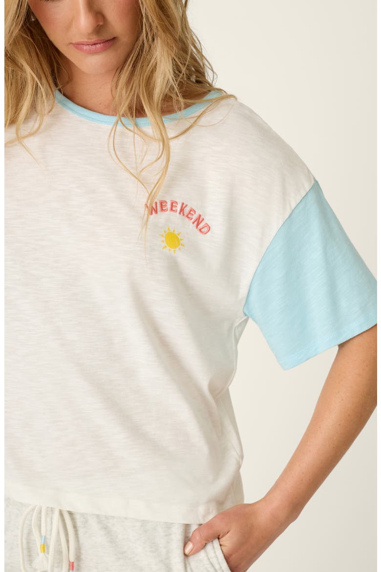 Sunday Funday Cotton Blend Pajama T-Shirt, Alternate, color, IVORY
