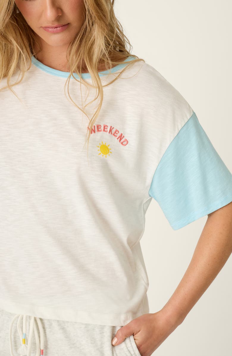 PJ Salvage Sunday Funday Cotton Blend Pajama T-Shirt, Alternate, color, Ivory