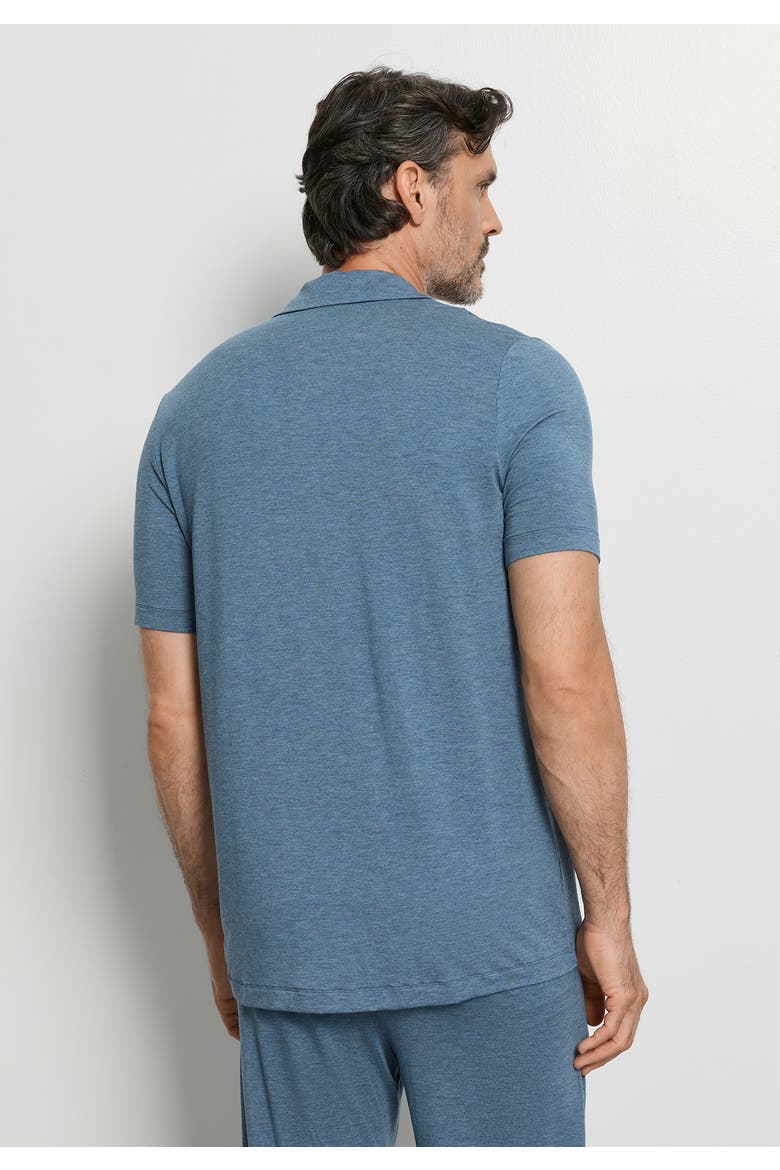 Casuals Notch Collar Button Front Shirt, Alternate, color, Retro Blue Melange