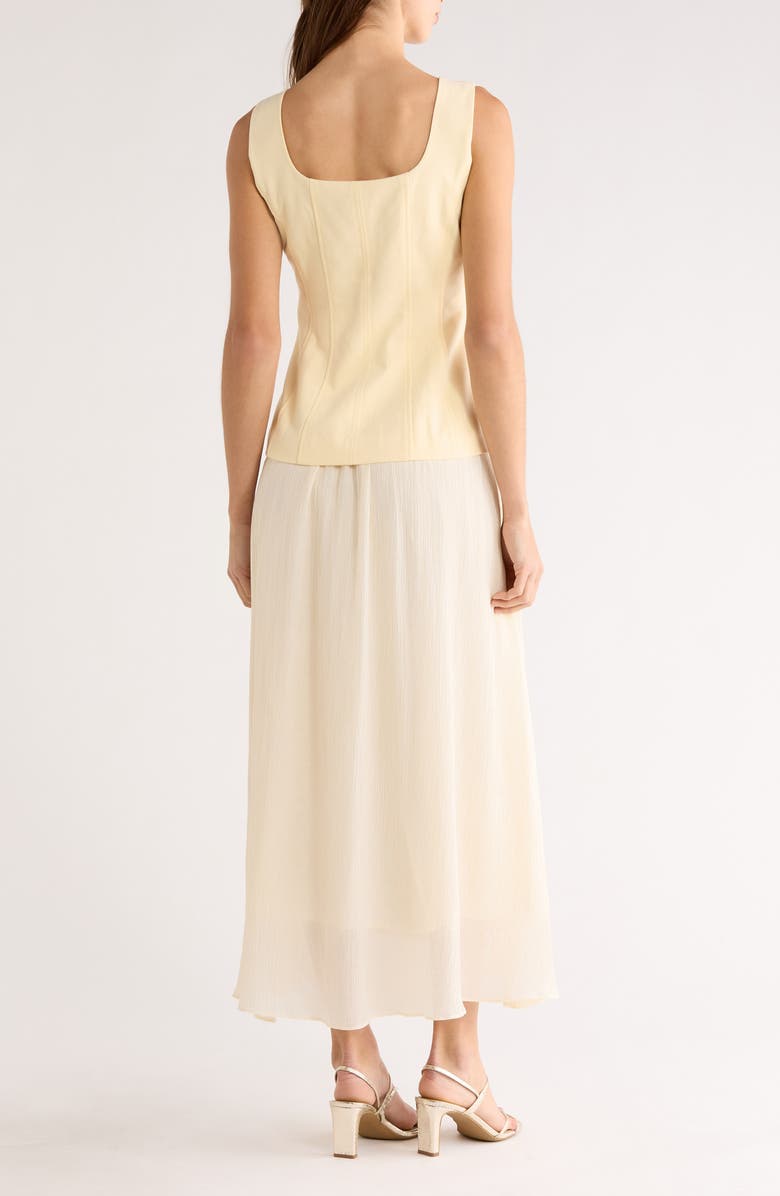 MOON RIVER Sleeveless Two-Piece Dress, Alternate, color, Yellow/ Ivory