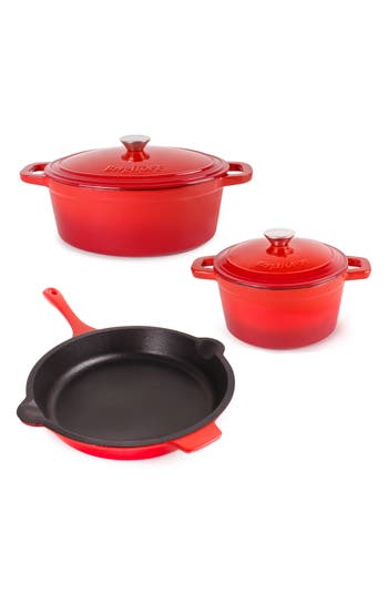 Berghoff Neo 5-piece Cast Iron Set In Red