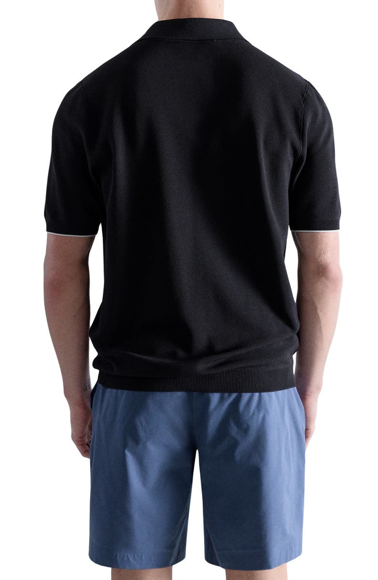 MANGO Contrast Trim Piqué Polo, Alternate, color, Navy