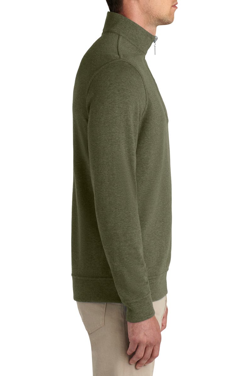 Bugatchi Reversible Quarter Zip Cotton Blend Pullover, Alternate, color, Khaki