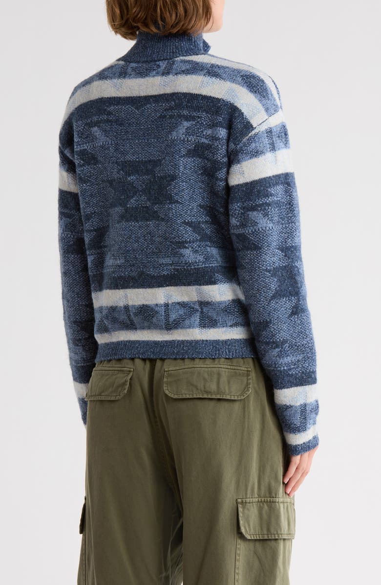 Lucky Brand Pattern Full Zip Sweater, Alternate, color, Navy Combo