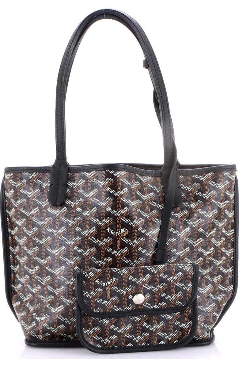 Pre-Owned Goyard Anjou Reversible Tote Coated Canvas Mini, Alternate, color, Black