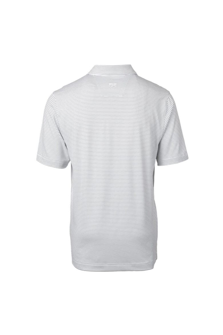 Men's Cutter & Buck  White Kansas State Wildcats Vault Forge Pencil Stripe Stretch Polo, Alternate, color, White