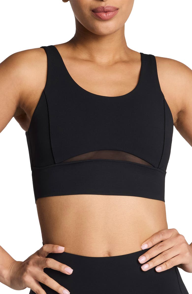 SPANX<sup>®</sup> Meshery Longline Sports Bra, Main, color, Very Black