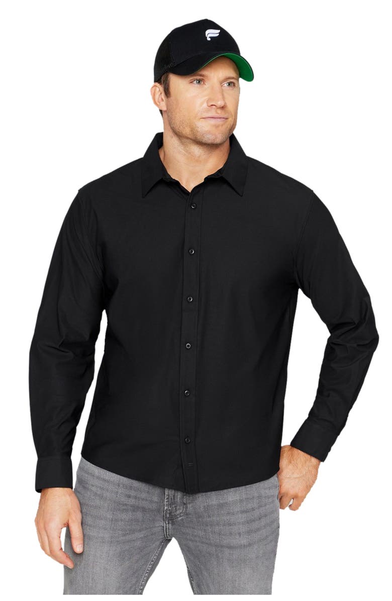 Fabletics Men's The Don Long Sleeve Button Up, Alternate, color, Black