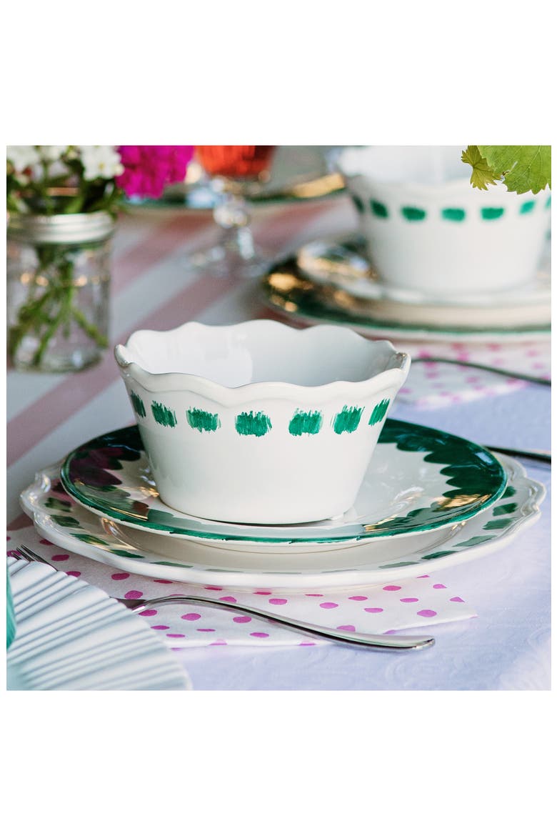 Lisbon Brushstroke Salad Plate, Alternate, color, GREEN