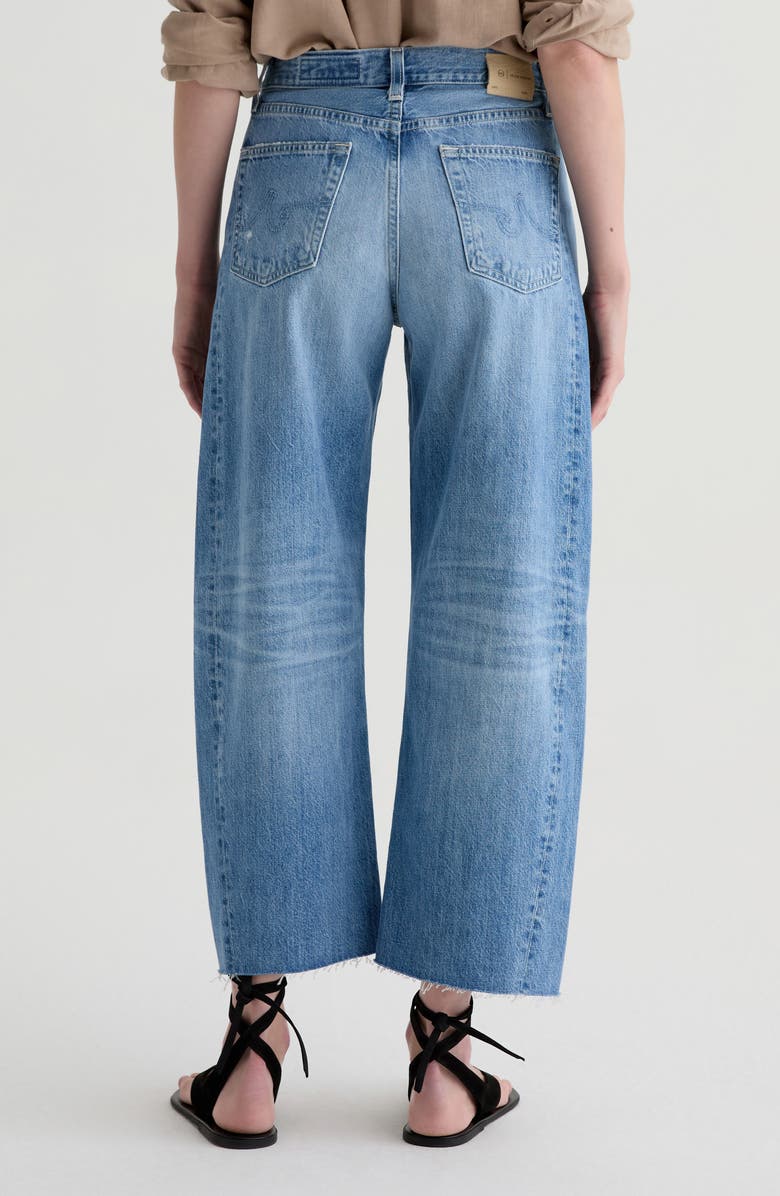 AG Hattie Raw Hem High Waist Crop Barrel Leg Jeans, Alternate, color,