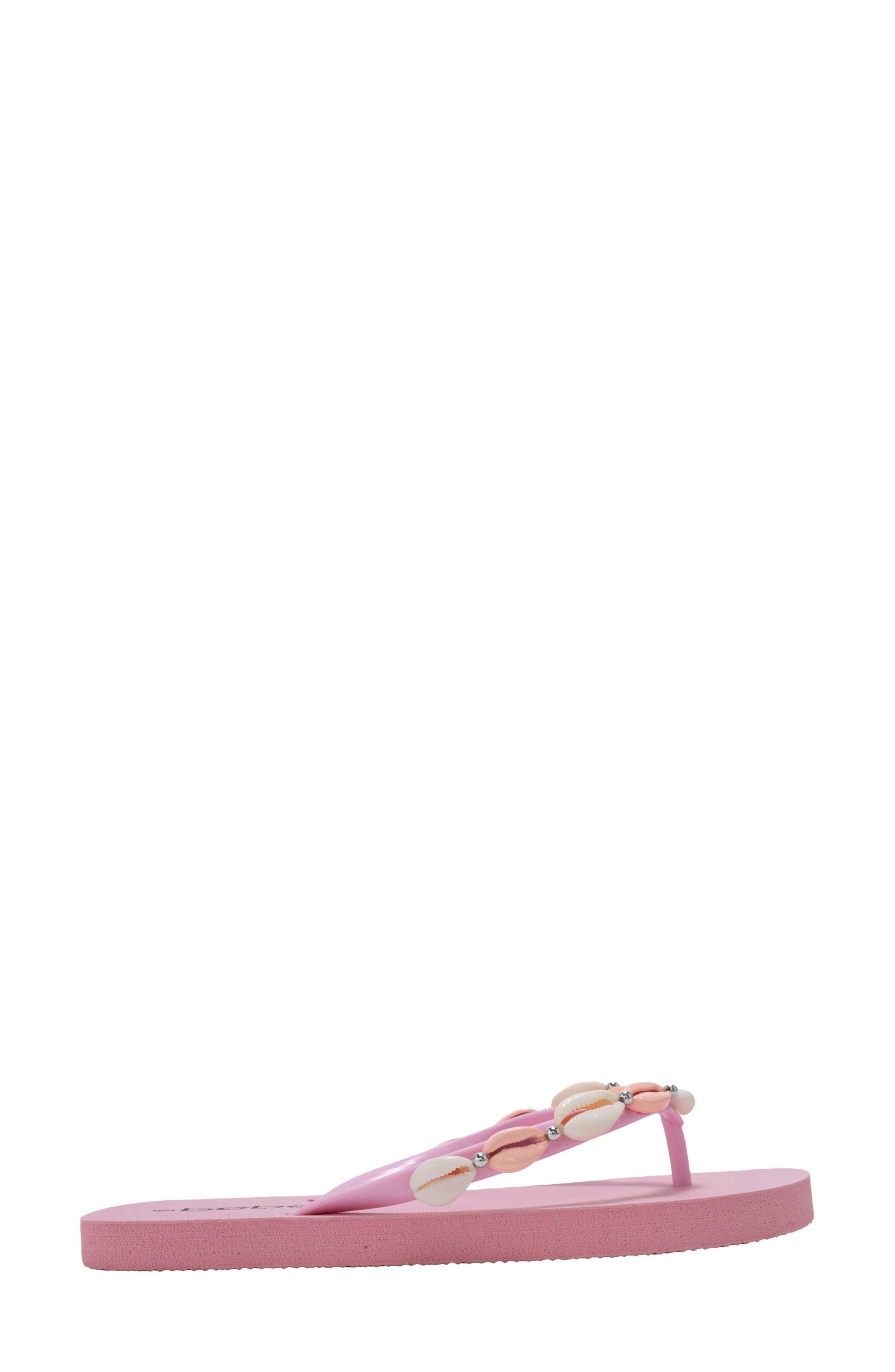 bebe Seashell Flip Flop, Alternate, color, Light Pink