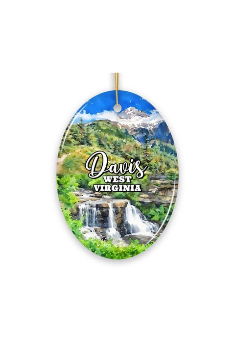Davis West Virginia Mountain Town Oval Ornament