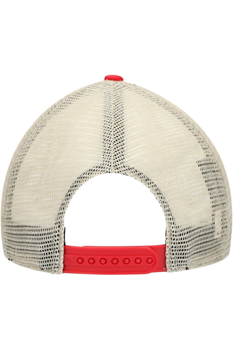 '47 Men's '47 Red/Natural Washington Nationals Flagship Washed MVP Trucker Snapback Hat, Alternate, color, Red