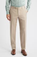 Canali Siena Regular Fit Flat Front Wool Twill Dress Pants