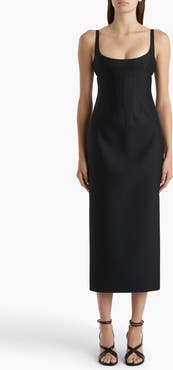 Khaite Lotte Virgin Wool & Silk Faille Sheath Dress