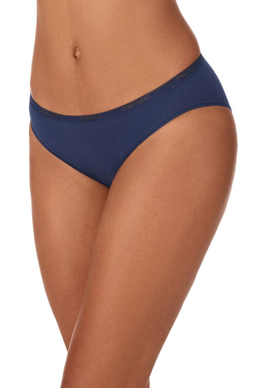 Dkny Table Top Stretch Cotton Blend Bikini In Blue