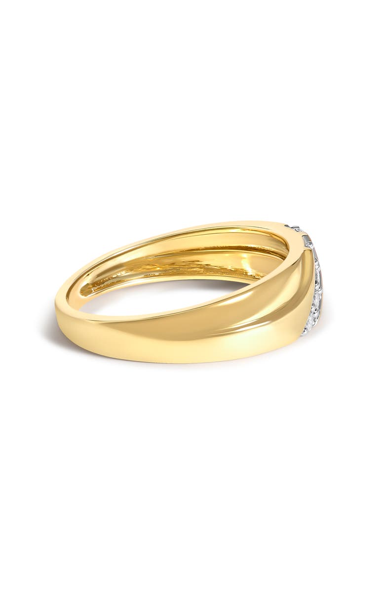 Haus of Brilliance Men's 14K Yellow Gold Plated Sterling Silver 1/4 Cttw Diamond Two Row Channel Band Ring, Alternate, color, Yellow Gold Over Silver