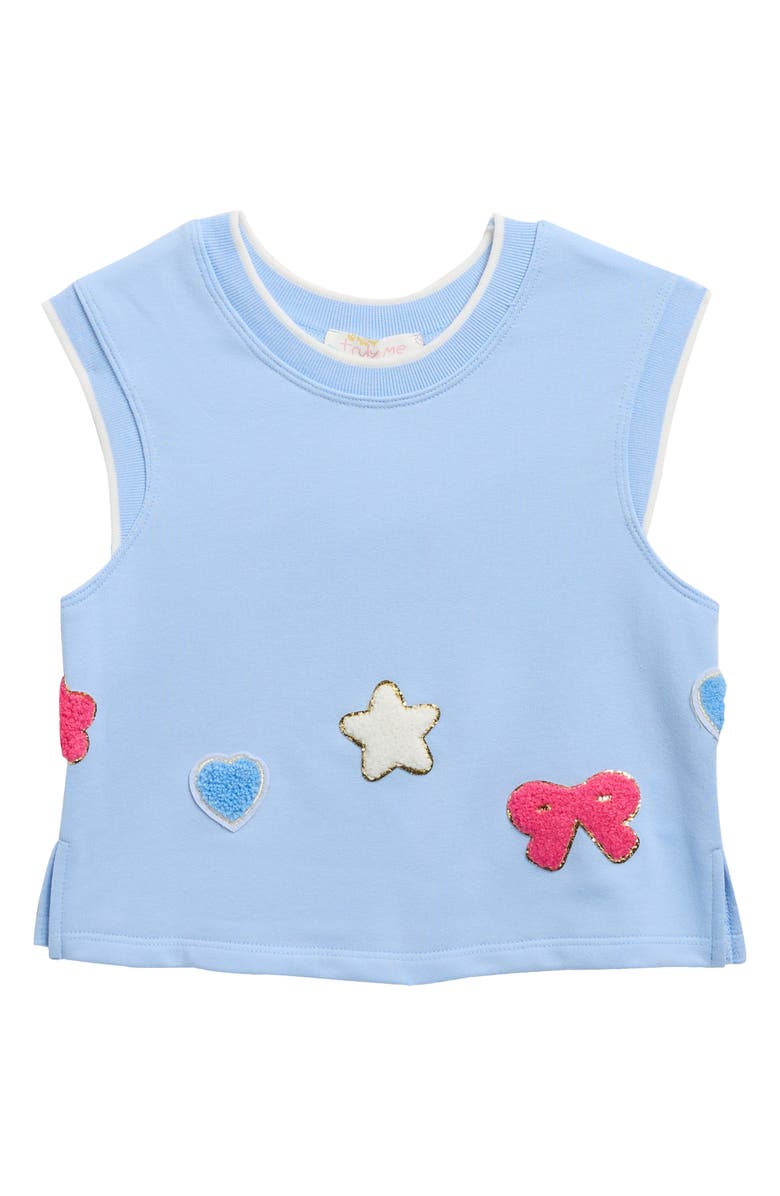Truly Me Kids' Terry Americana Sleeveless Top, Main, color, Blue
