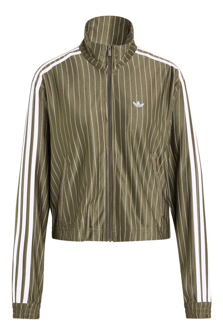 Pinstripe Track Jacket, Alternate, color, BRANCH/ SILVER MET.