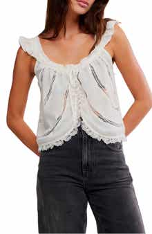 Free People Mable Pleat & Ruffle Tank