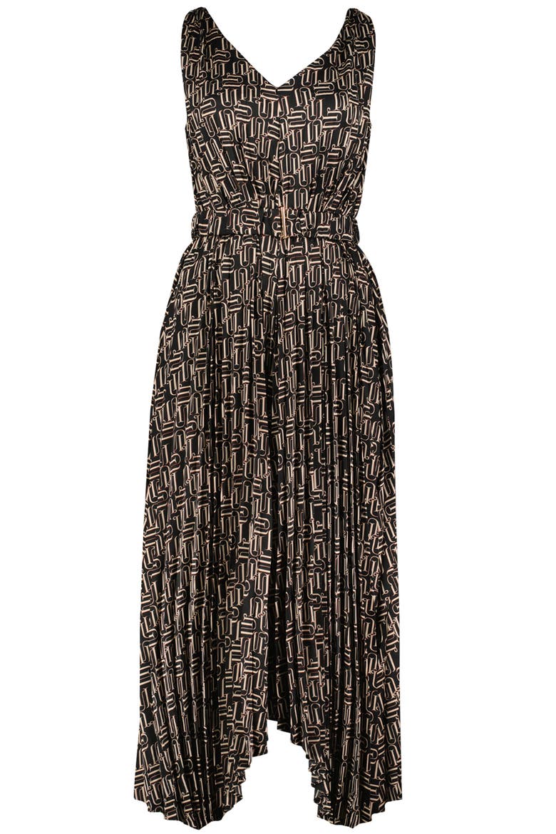 Highbrow Pleat Dress, Alternate, color, Retro Print