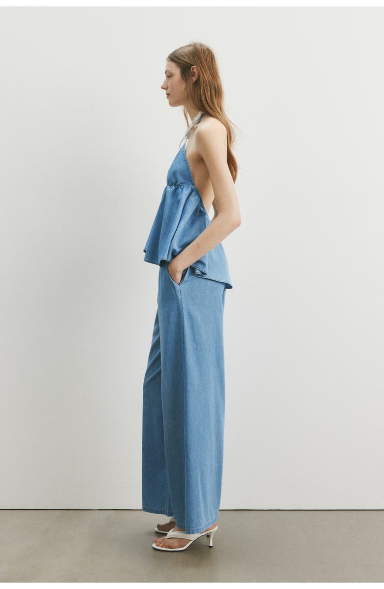 H&M Pull-on Denim Trousers, Alternate, color, Light Denim Blue