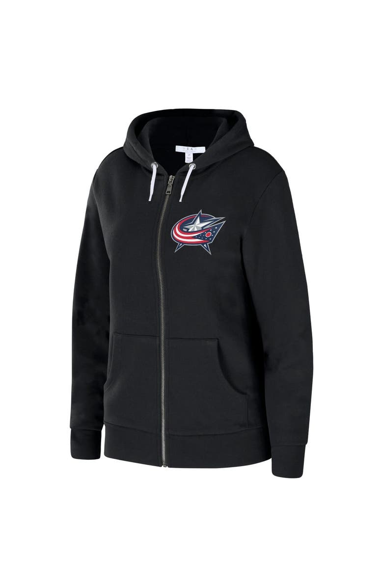 WEAR by Erin Andrews Women's WEAR by Erin Andrews Black Columbus Blue Jackets Sponge Full-Zip Hoodie, Alternate, color, 