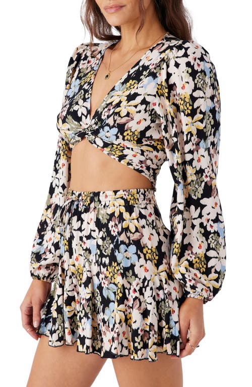 O'neill Livvie Long Sleeve Crop Top In Black
