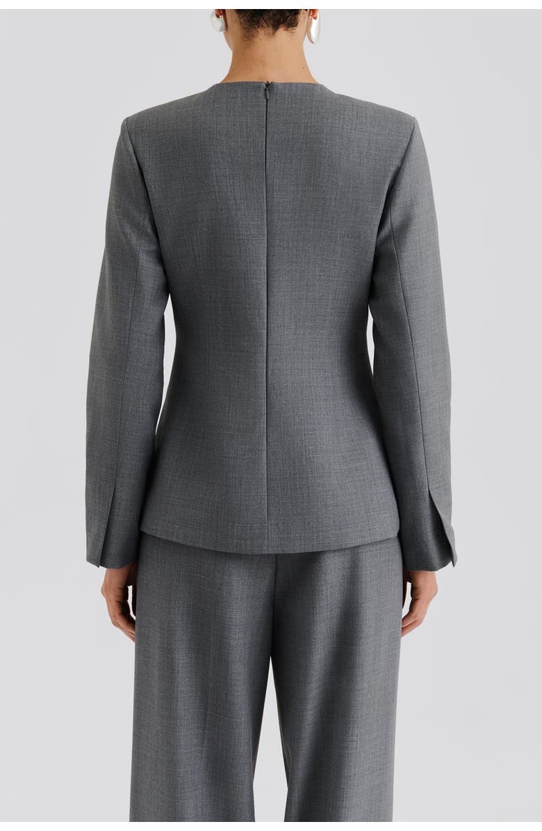 Malina Athina Tailored Long Sleeve Blouse, Alternate, color, Grey