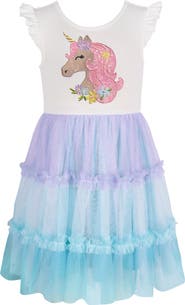 Zunie Kids' Sequin Unicorn Tutu Dress
