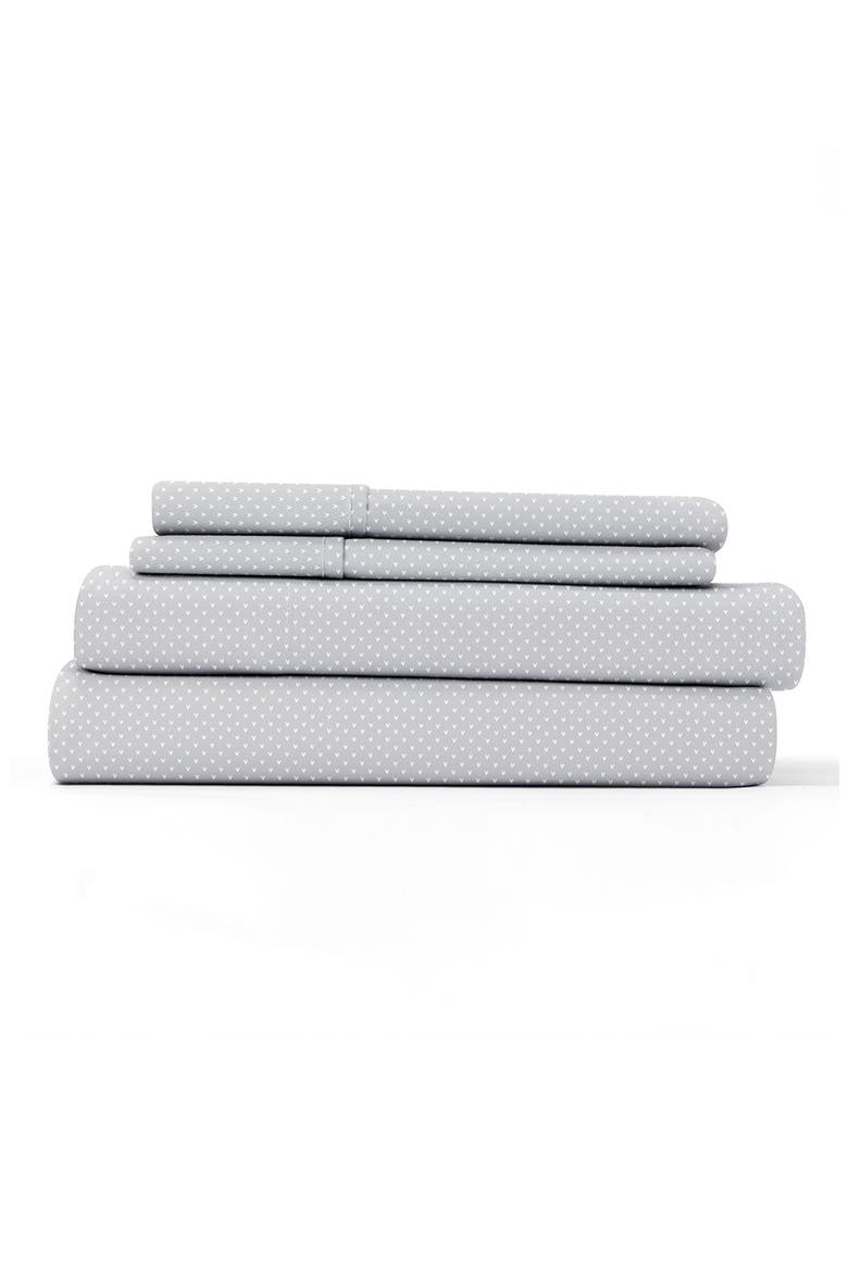 Home Spun Our Elegant My Heart Pattern 4-Piece Sheet Set - Light Gray - Full, Main, color, LIGHT GRAY