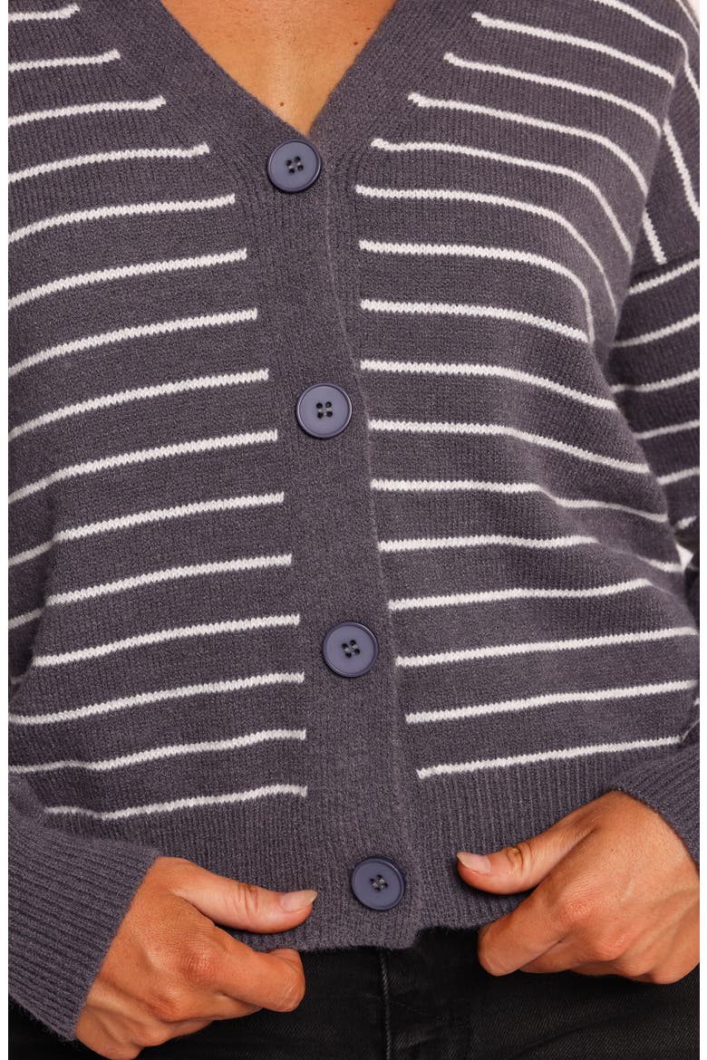 Zammy Stripe Crop Cardigan, Alternate, color, GREY