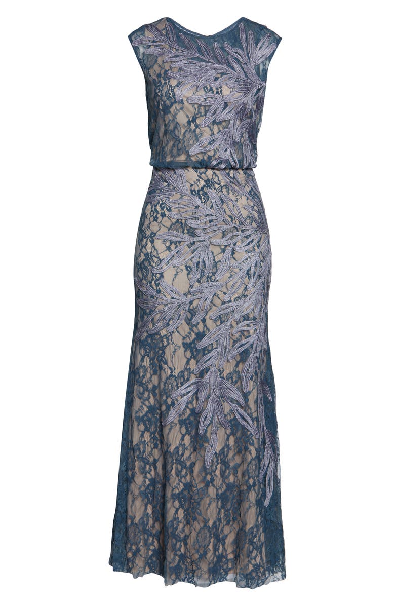 JS Collections Soutache Lace Blouson Gown, Alternate, color,