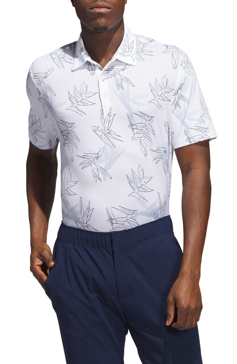 adidas Golf Oasis Floral Mesh Golf Polo, Main, color, 