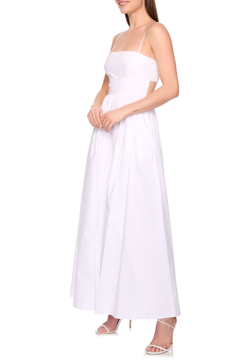 Open Back Cotton Poplin Maxi Dress, Alternate, color, SUGAR