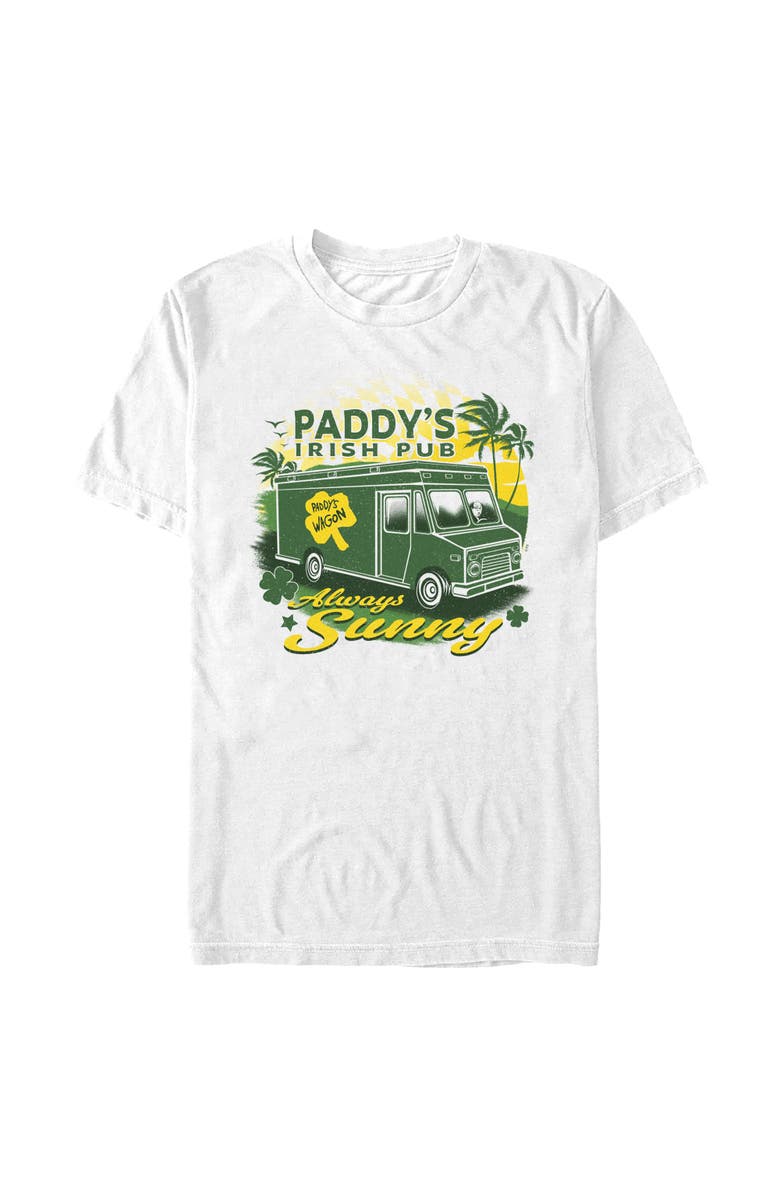 It's Always Sunny in Philadelphia Men's It's Always Sunny in Philadelphia St. Patrick's Day Paddy's Wagon  Graphic T-Shirt, Alternate, color, White