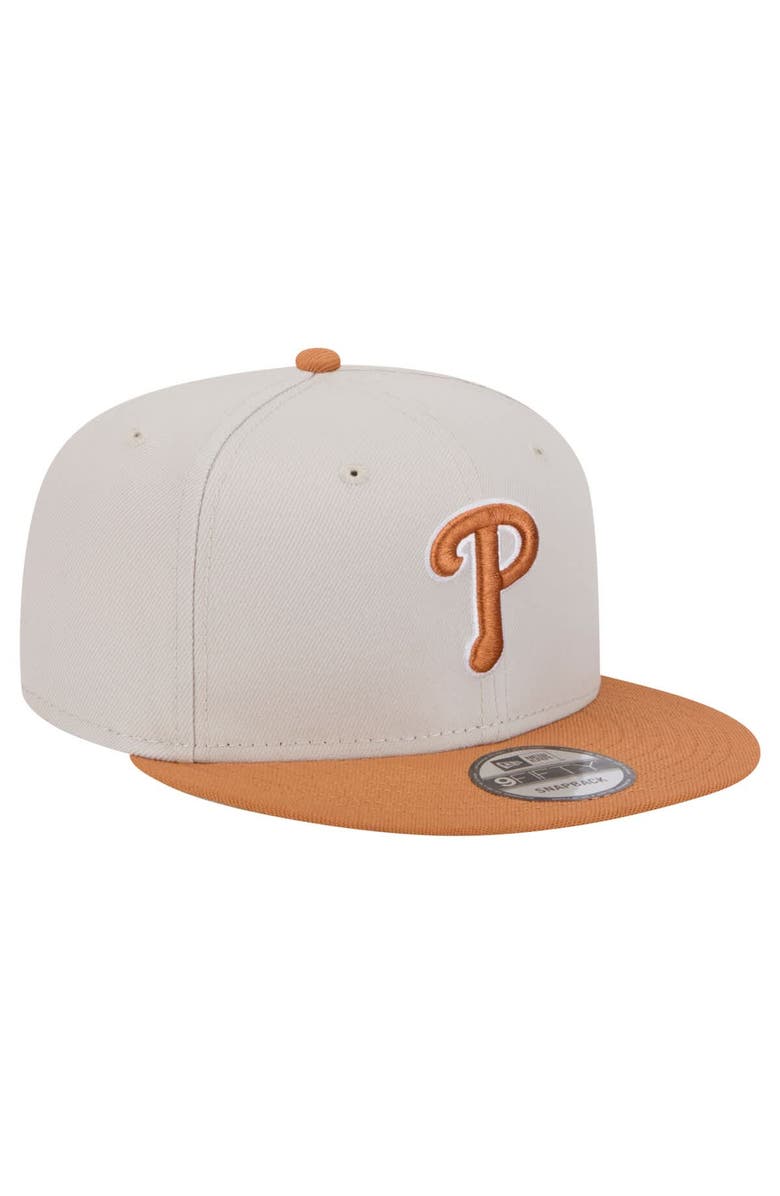 New Era Men's New Era Khaki/Brown Philadelphia Phillies Color Pack Two-Tone 9FIFTY Snapback Hat, Alternate, color,