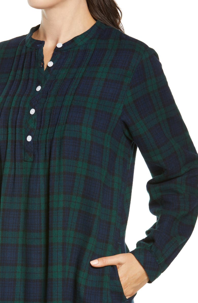 L.L.Bean Scotch Plaid Flannel Nightgown, Alternate, color, 