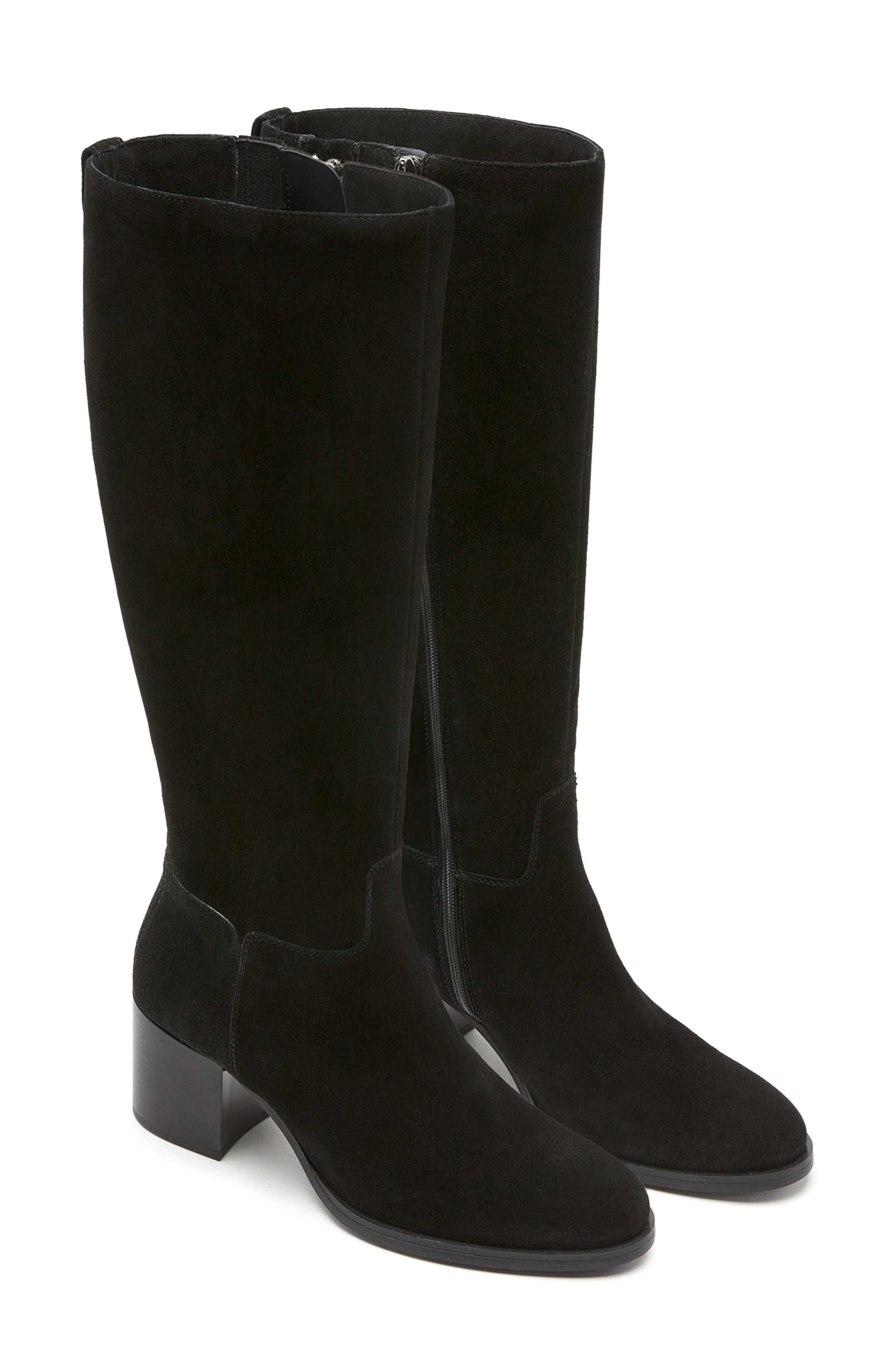 Wander Waterproof Knee High Boot, Alternate, color, BLACK SUEDE