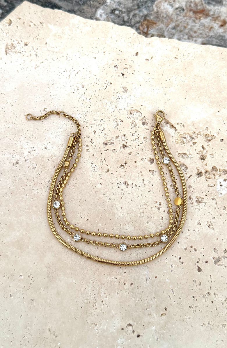 Adornia 18K Gold Plated Layered Bracelet, Alternate, color, Gold