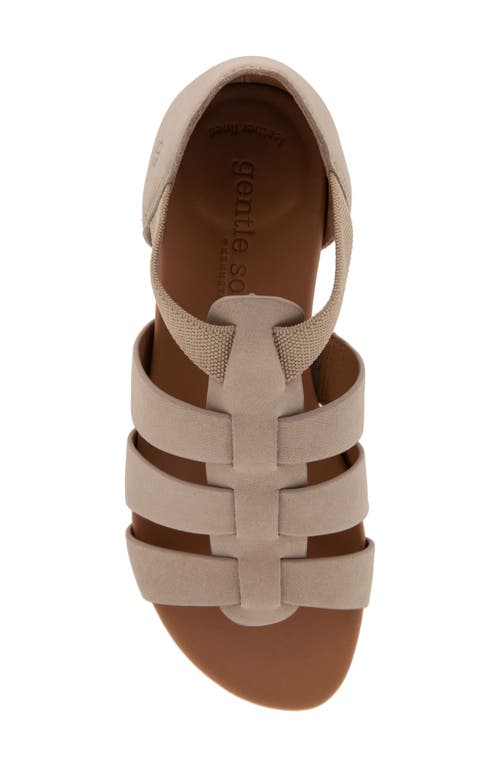 Gentle Souls By Kenneth Cole Lennon Strappy Sandal In Mushroom Nubuck