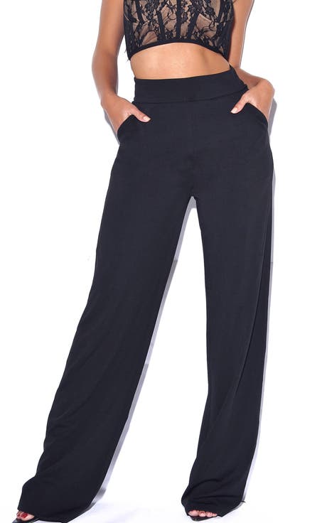 Never Enough Stretch Crepe Wide Leg Trousers