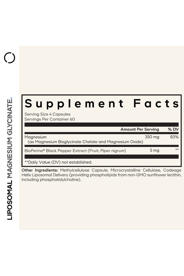 Magnesium Bisglycinate Chelate Supplement 2-Month Supply, Alternate, color, White