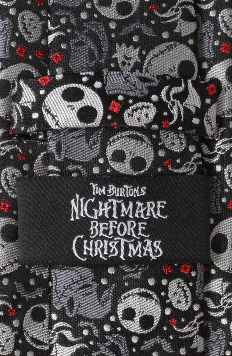 Cufflinks, Inc. Nightmare Before Christmas Black Silk Tie, Alternate, color, Multi