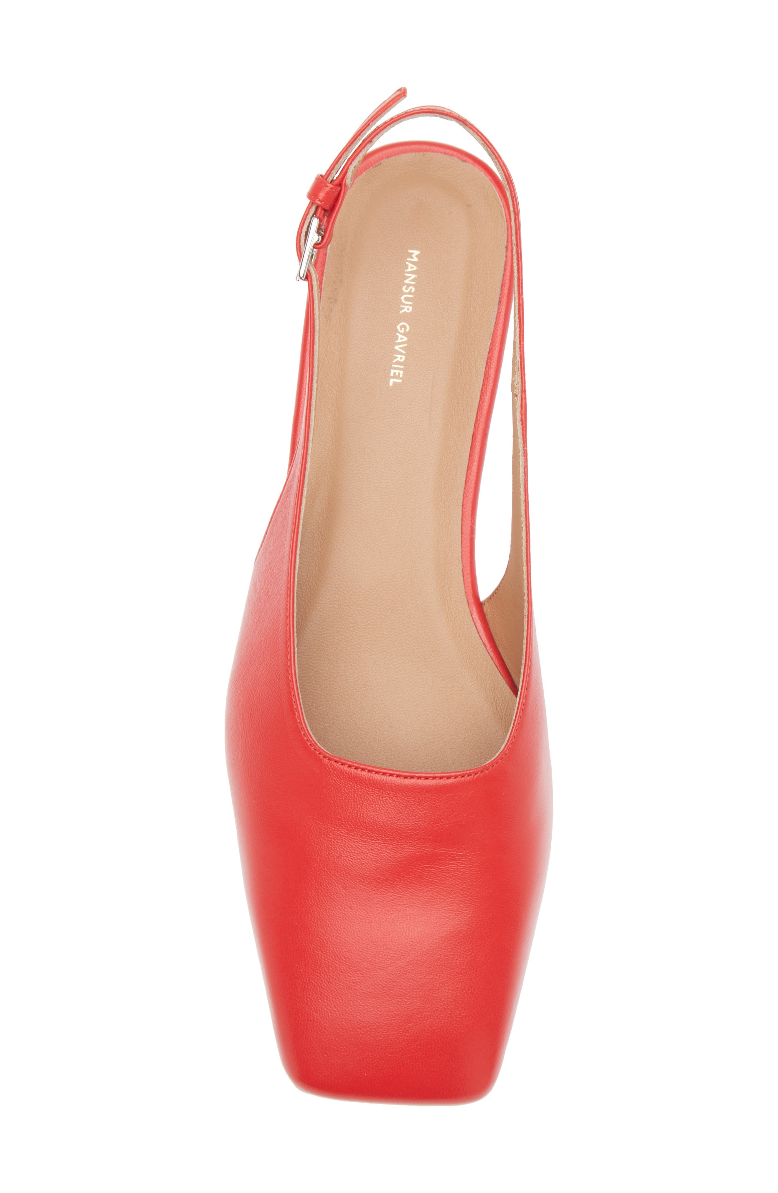 Mansur Gavriel Square Toe Slingback Flat, Alternate, color, Flamma