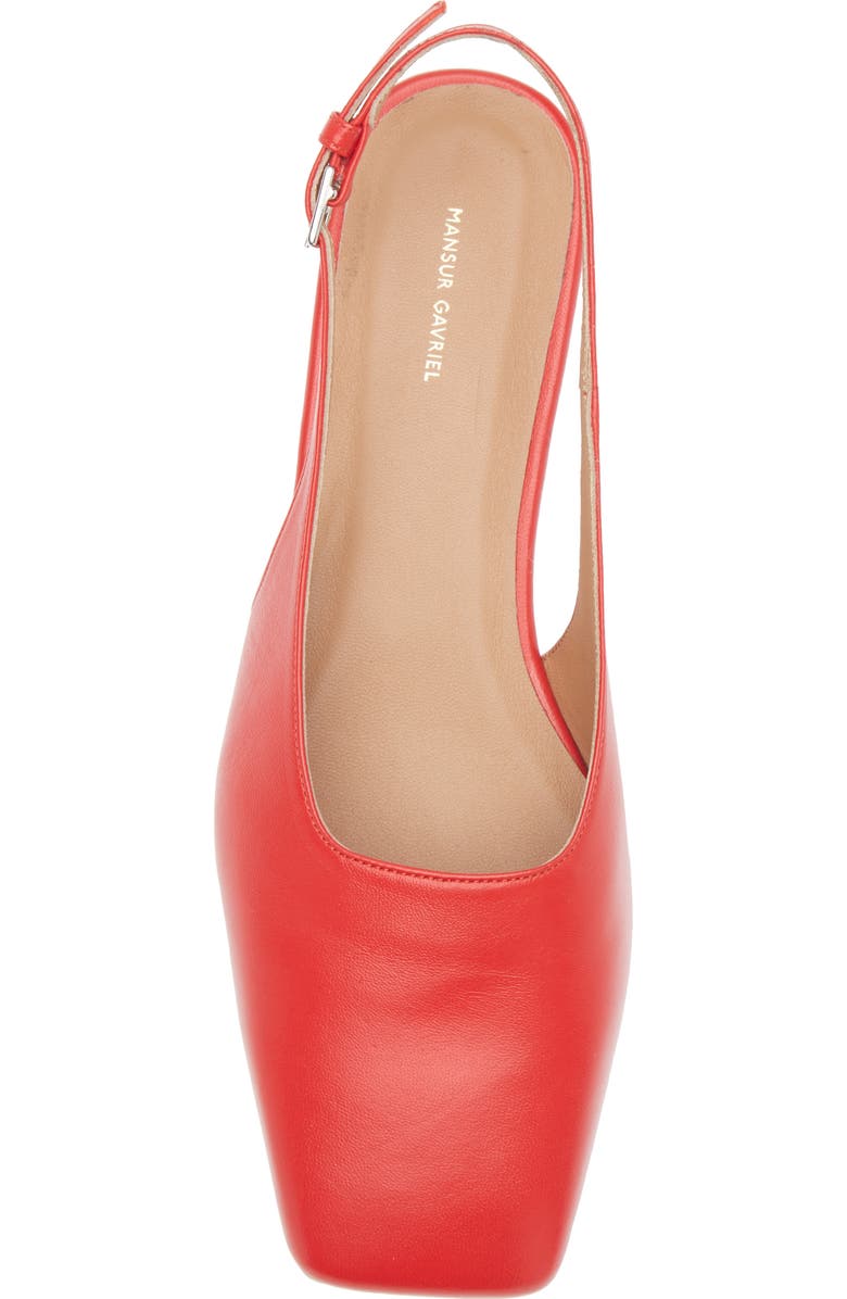 Mansur Gavriel Square Toe Slingback Flat, Alternate, color, Flamma