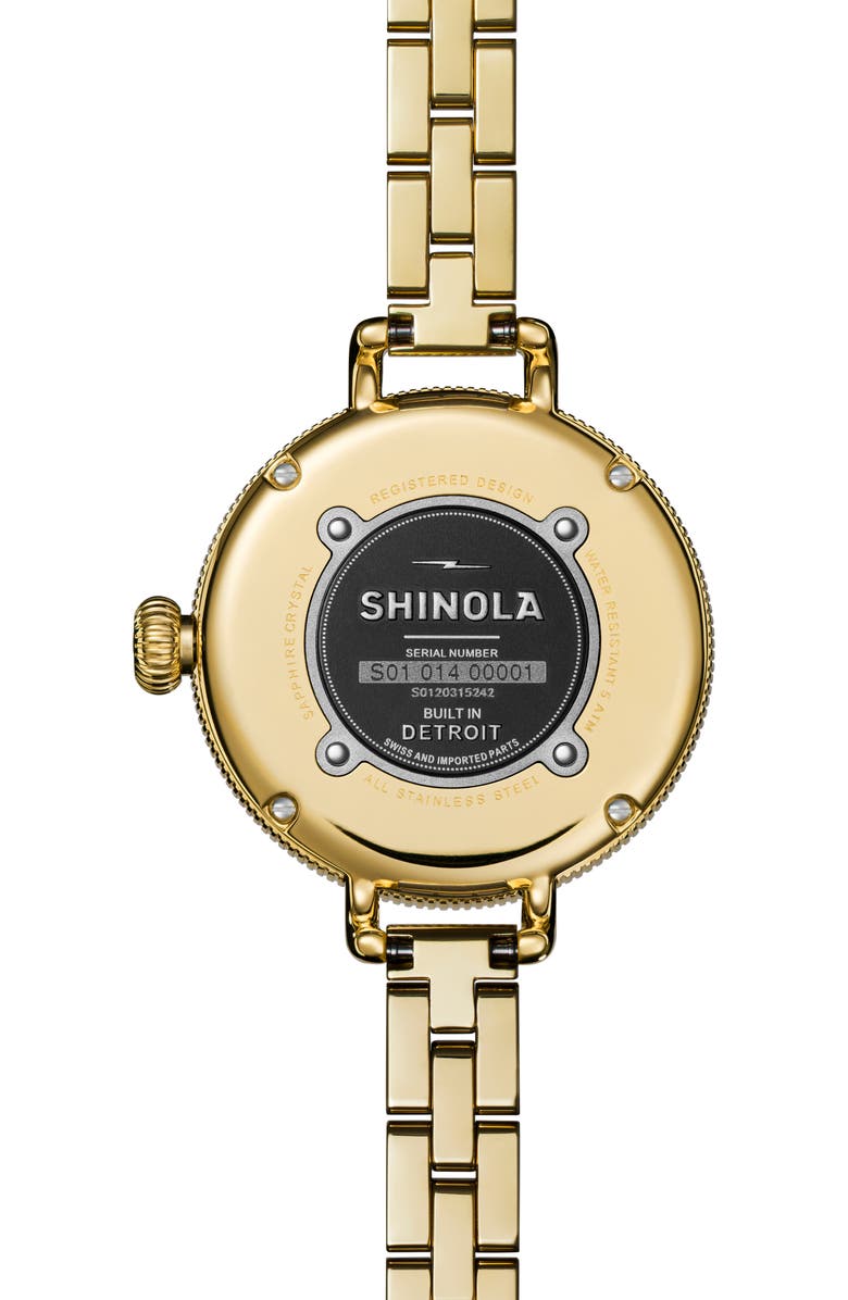 Shinola Birdy Lapis Lazuli Bracelet Watch, 34mm, Alternate, color, Lapis